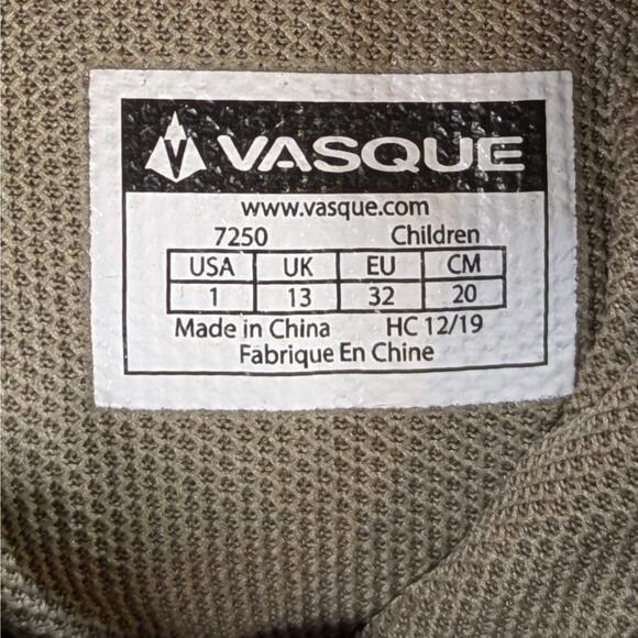 Vasque Breeze AT UltraDry Youth Kid's Size 1 Shoes Brown Waterproof Hiking Boot - Picture 7 of 11